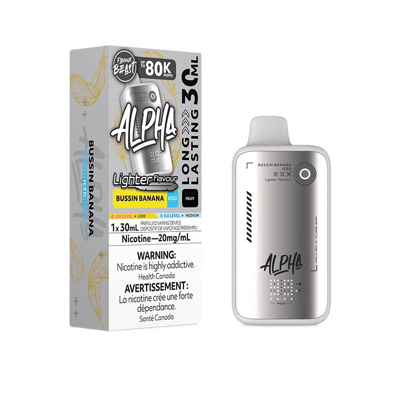 Flavour Beast Alpha Disposable - Lighter Flavour - Bussin' Banana Iced (ON)