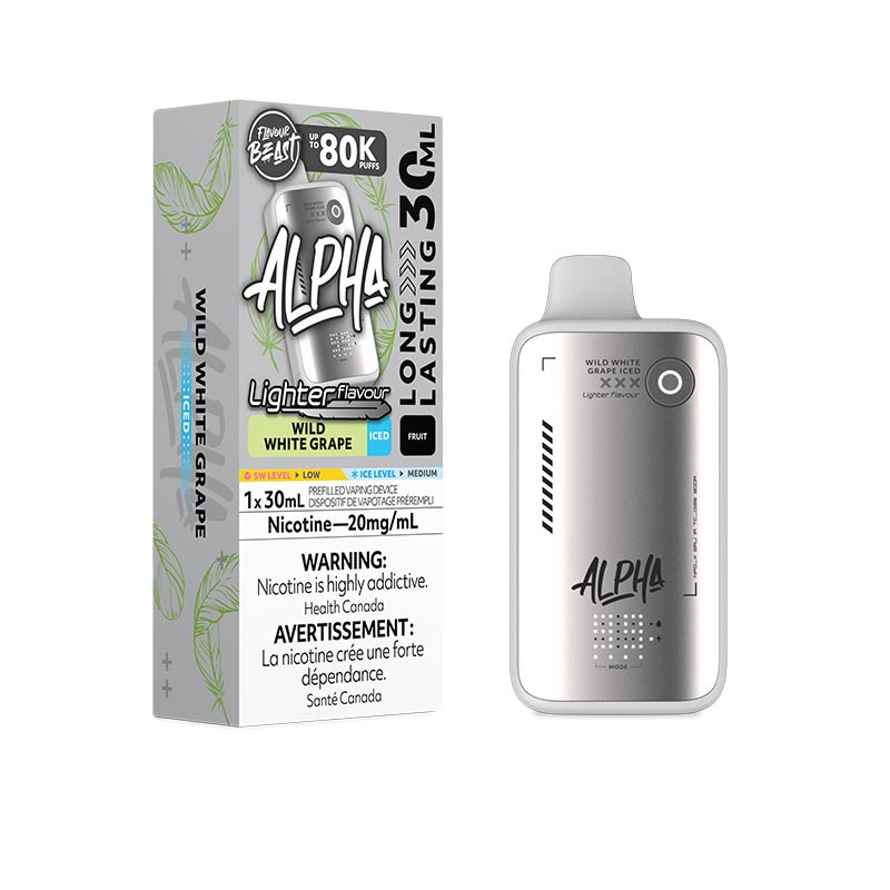 Flavour Beast Alpha Disposable - Lighter Flavour - Wild White Grape Iced (MB) - Bay Vape