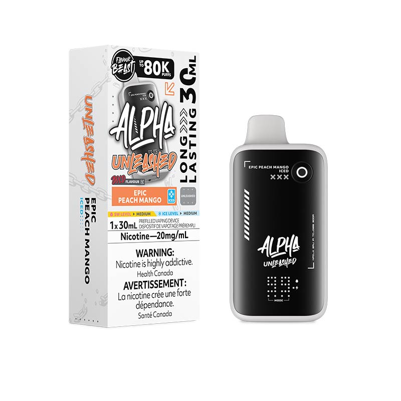 Flavour Beast Alpha Disposable Unleashed - Epic Peach Mango Iced (MB) - Bay Vape