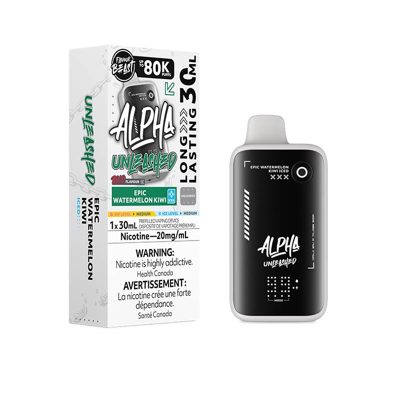 Flavour Beast Alpha Disposable Unleashed - Epic Watermelon Kiwi Iced (MB) - Bay Vape