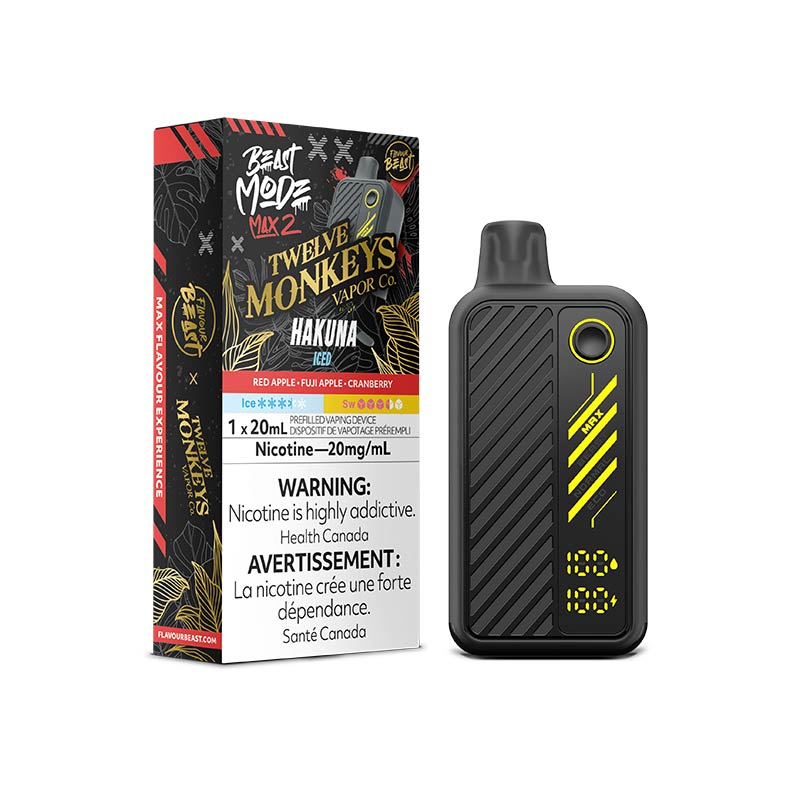 Flavour Beast Beast Mode Max 2 Disposable - 12 Monkeys Hakuna Iced - Bay Vape