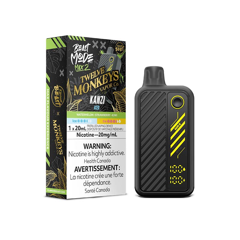 Flavour Beast Beast Mode Max 2 Disposable - 12 Monkeys Kanzi Iced (ON) - Bay Vape