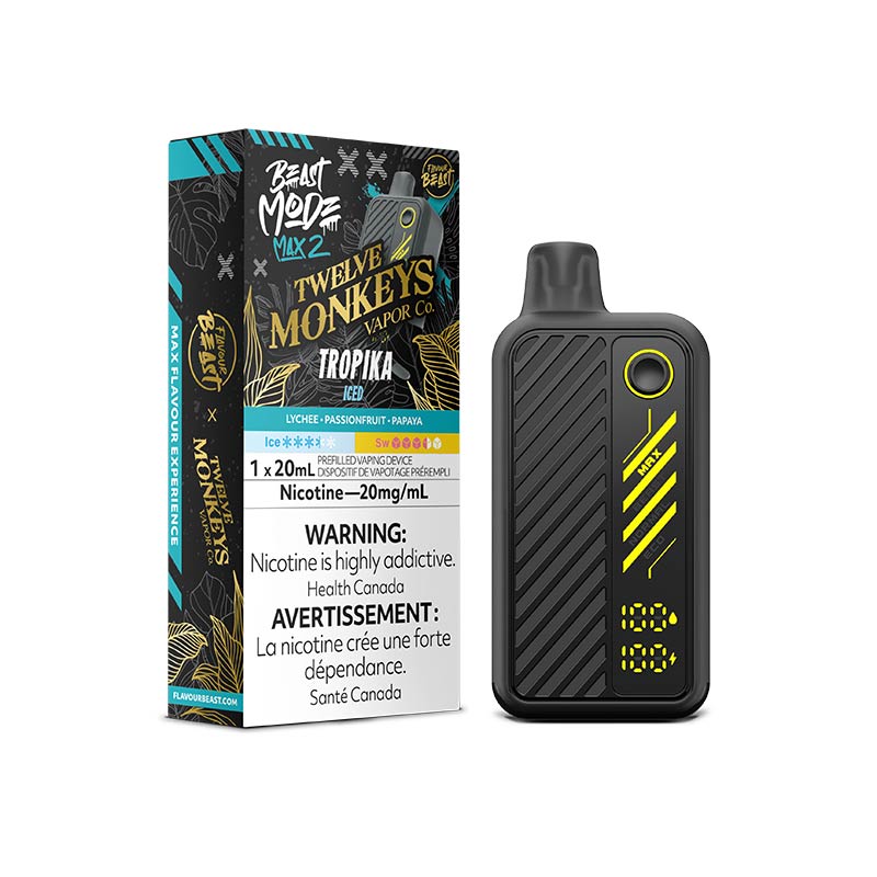 Flavour Beast Beast Mode Max 2 Disposable - 12 Monkeys Tropika Iced - Bay Vape