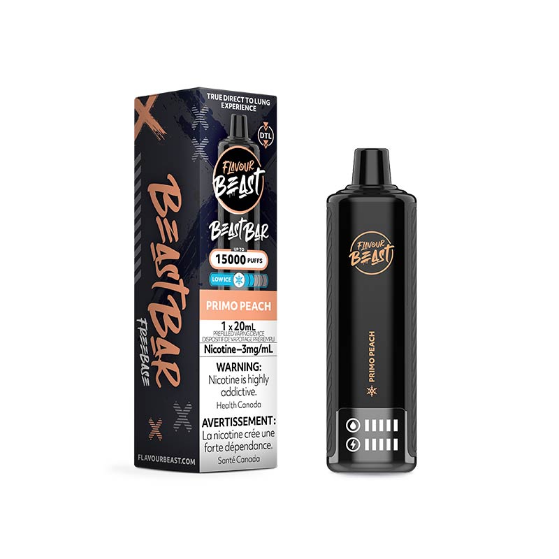 Flavour Beast Beast Bar 15K Disposable - Primo Peach Low Ice (ON) - Bay Vape