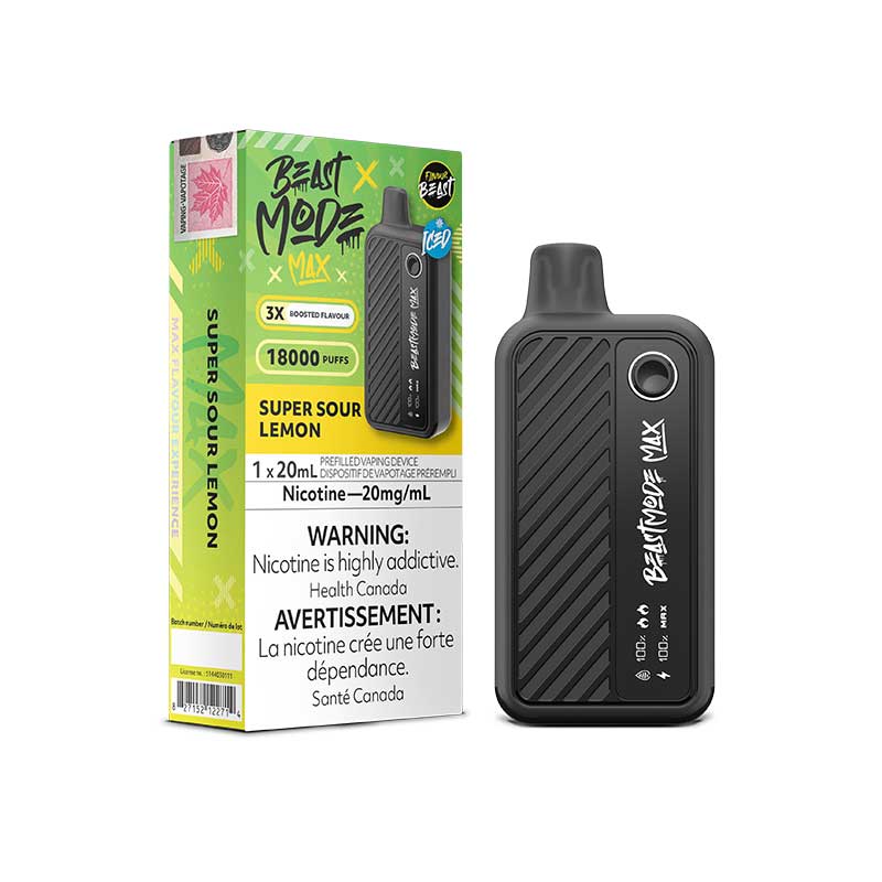 Flavour Beast Beast Mode Max 18K Disposable - Super Sour Lemon - Bay Vape Canada