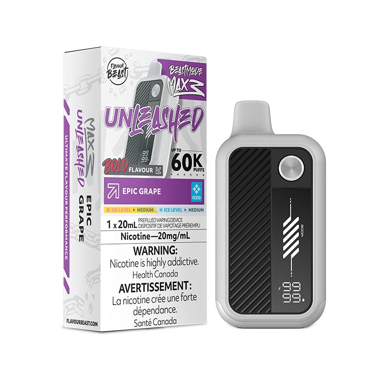 Flavour Beast Beast Mode Max 3 Disposable - Unleashed - Epic Grape Iced (ON) - Bay Vape