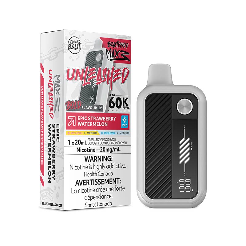 Flavour Beast Beast Mode Max 3 Disposable - Unleashed - Epic Strawberry Watermelon Iced (ON) - Bay Vape