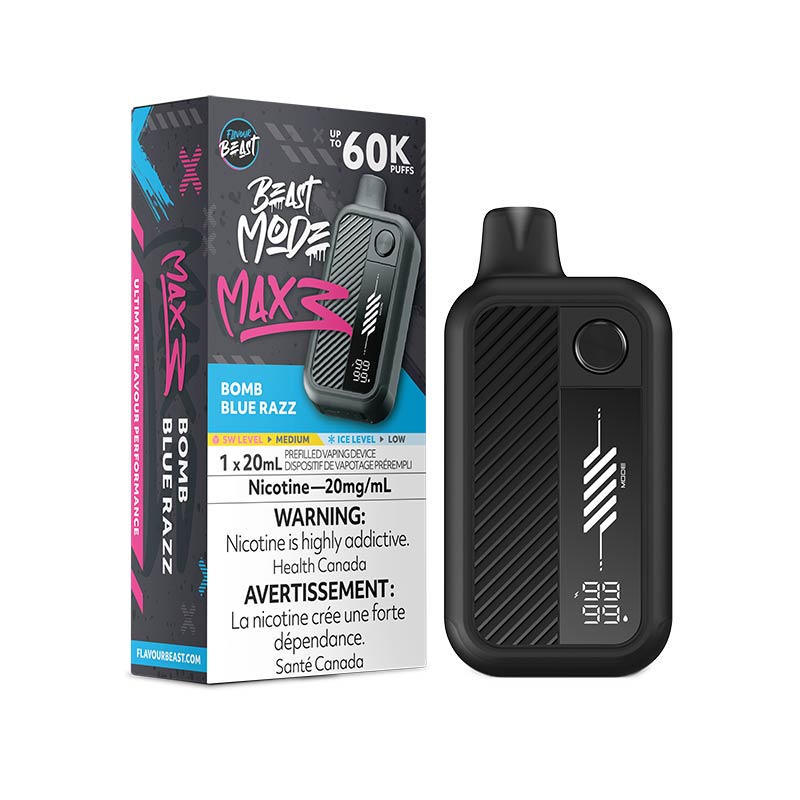 Flavour Beast Beast Mode Max 3 Disposable - Bomb Blue Razz (ON) - Bay Vape