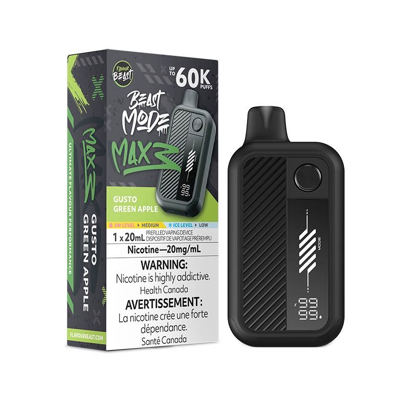 Flavour Beast Beast Mode Max 3 Disposable - Gusto Green Apple (ON) - Bay Vape
