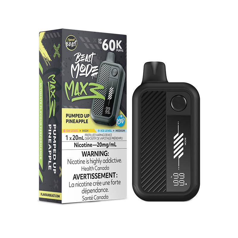 Flavour Beast Beast Mode Max 3 Disposable - Pumped Up Pineapple Iced (ON) - Bay Vape