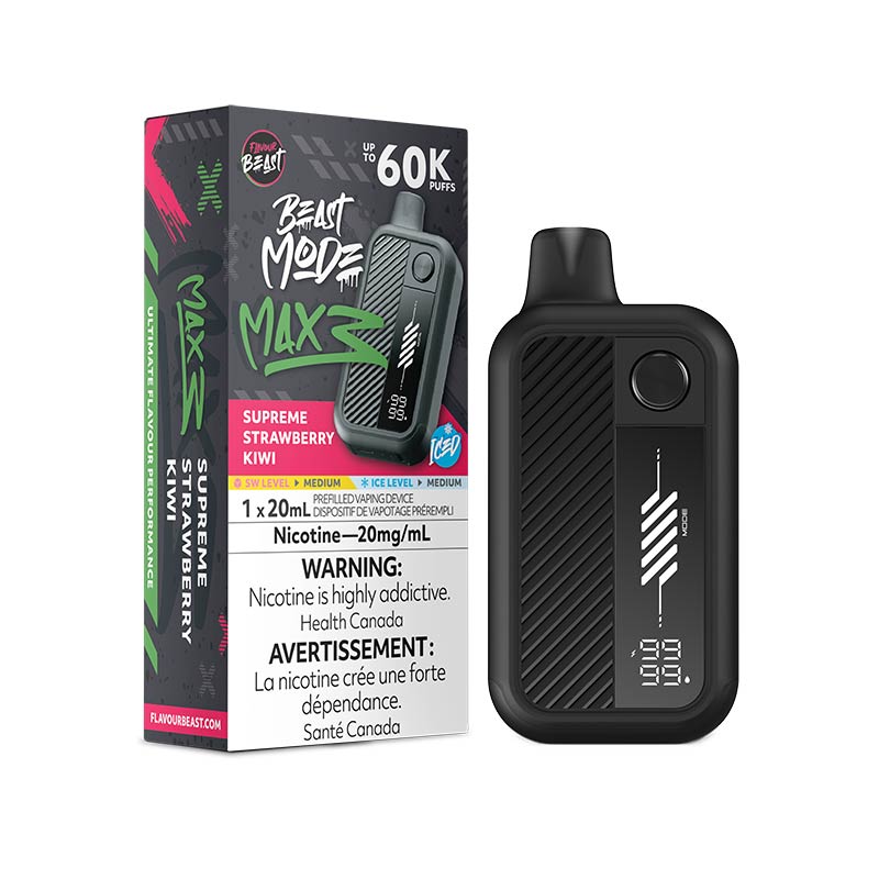 Flavour Beast Beast Mode Max 3 Disposable - Supreme Strawberry Kiwi Iced (ON) - Bay Vape