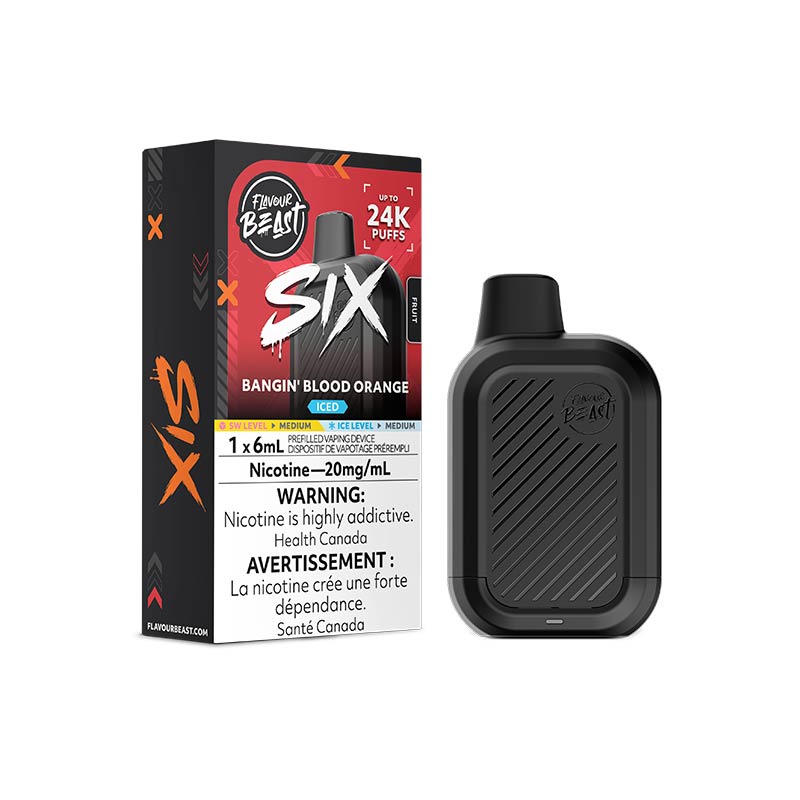 Flavour Beast SIX Disposable - Bangin' Blood Orange Iced (MB) - Bay Vape