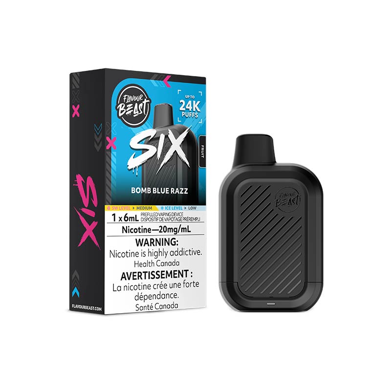 Flavour Beast SIX Disposable - Bomb Blue Razz (MB) - Bay Vape