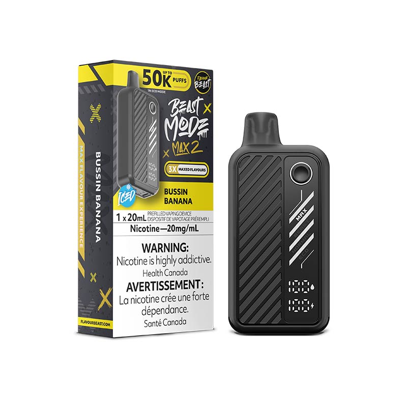 Flavour Beast Beast Mode Max 2 Disposable - Bussin Banana Iced (ON) - Bay Vape