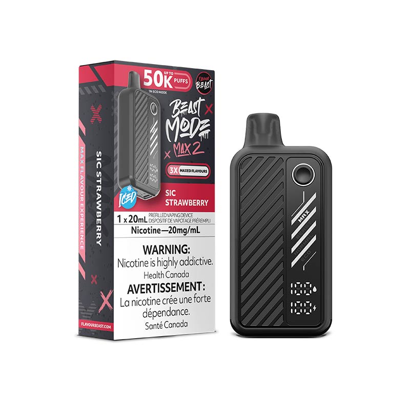 Flavour Beast Beast Mode Max 2 Disposable - Sic Strawberry Iced (ON) - Bay Vape