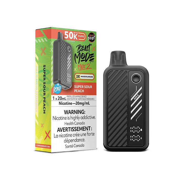 Flavour Beast Beast Mode Max 2 Disposable - Super Sour Peach Iced (ON)