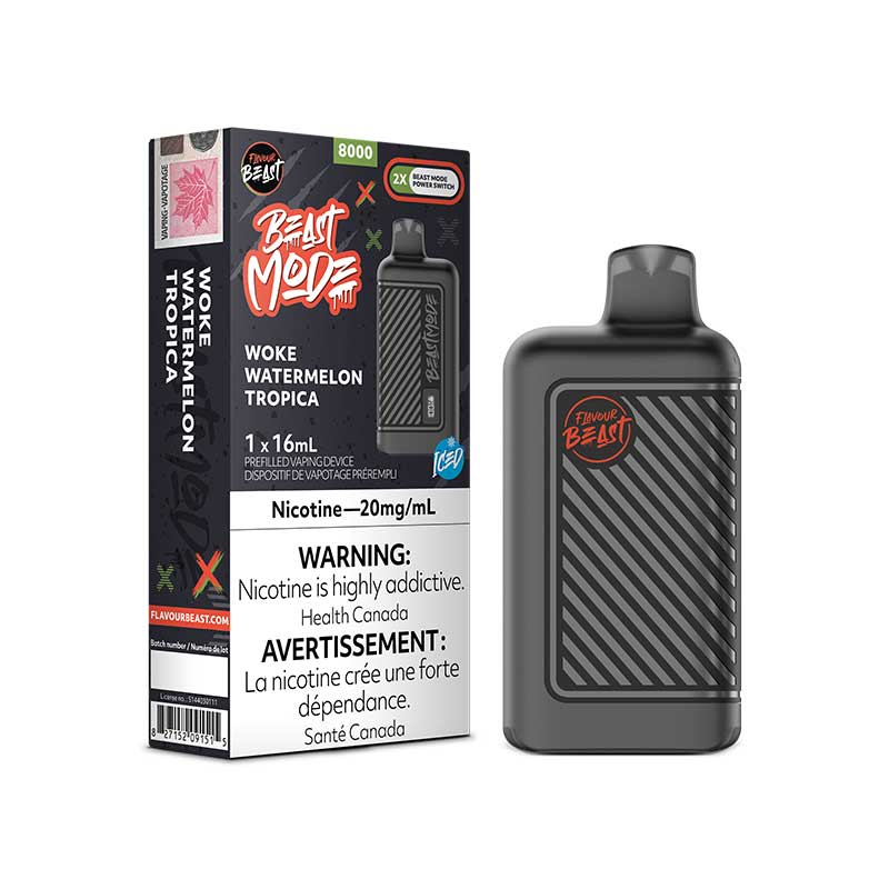 Flavour Beast Beast Mode 8K Disposable - Woke Watermelon Tropica Iced - Bay Vape Canada