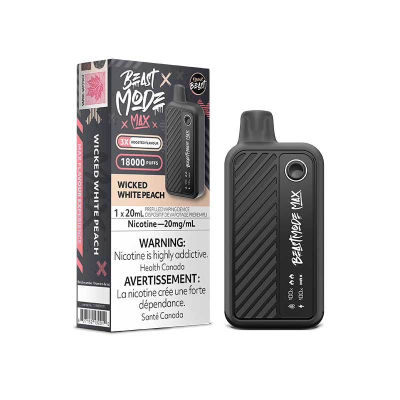 Flavour Beast Beast Mode Max 18K Disposable - Wicked White Peach - Bay Vape Canada