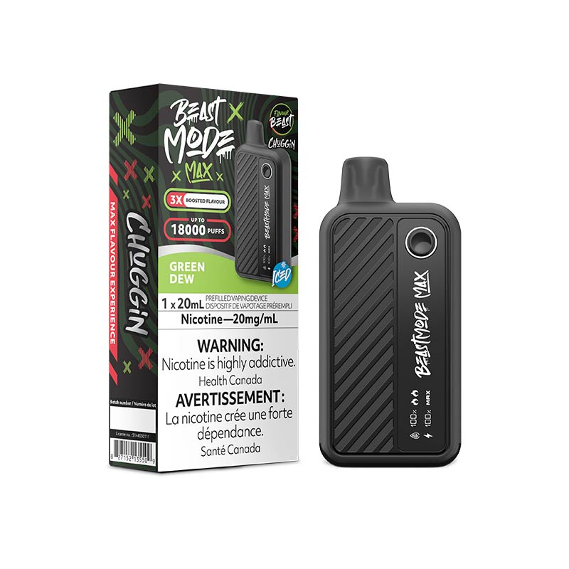 Flavour Beast Beast Mode Max 18K Disposable - Chuggin' Green Dew (ON) - Bay Vape