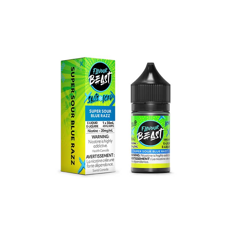 Super Sour Blue Razz iced Salt by Flavour Beast E-Liquid - Bay Vape Canada
