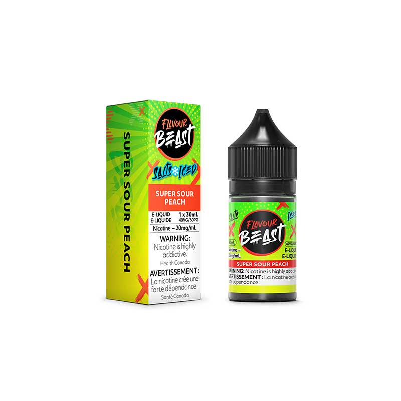 Super Sour Peach Iced Salt by Flavour Beast E-Liquid - Bay Vape Canada
