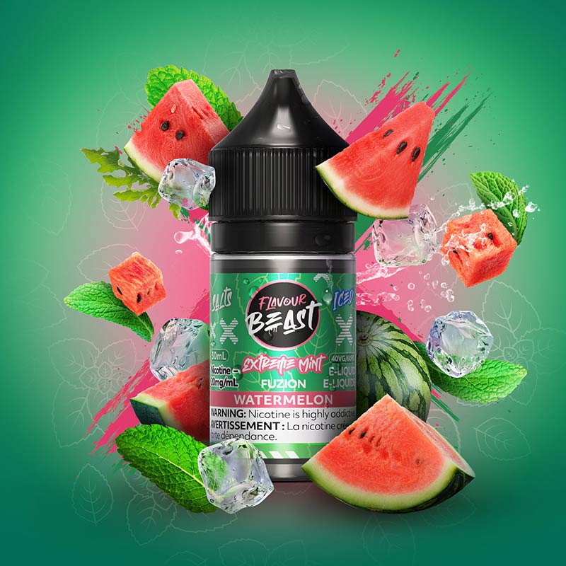 Extreme Mint Fuzion Watermelon (Iced) by Flavour Beast Salt (ON) - Bay Vape