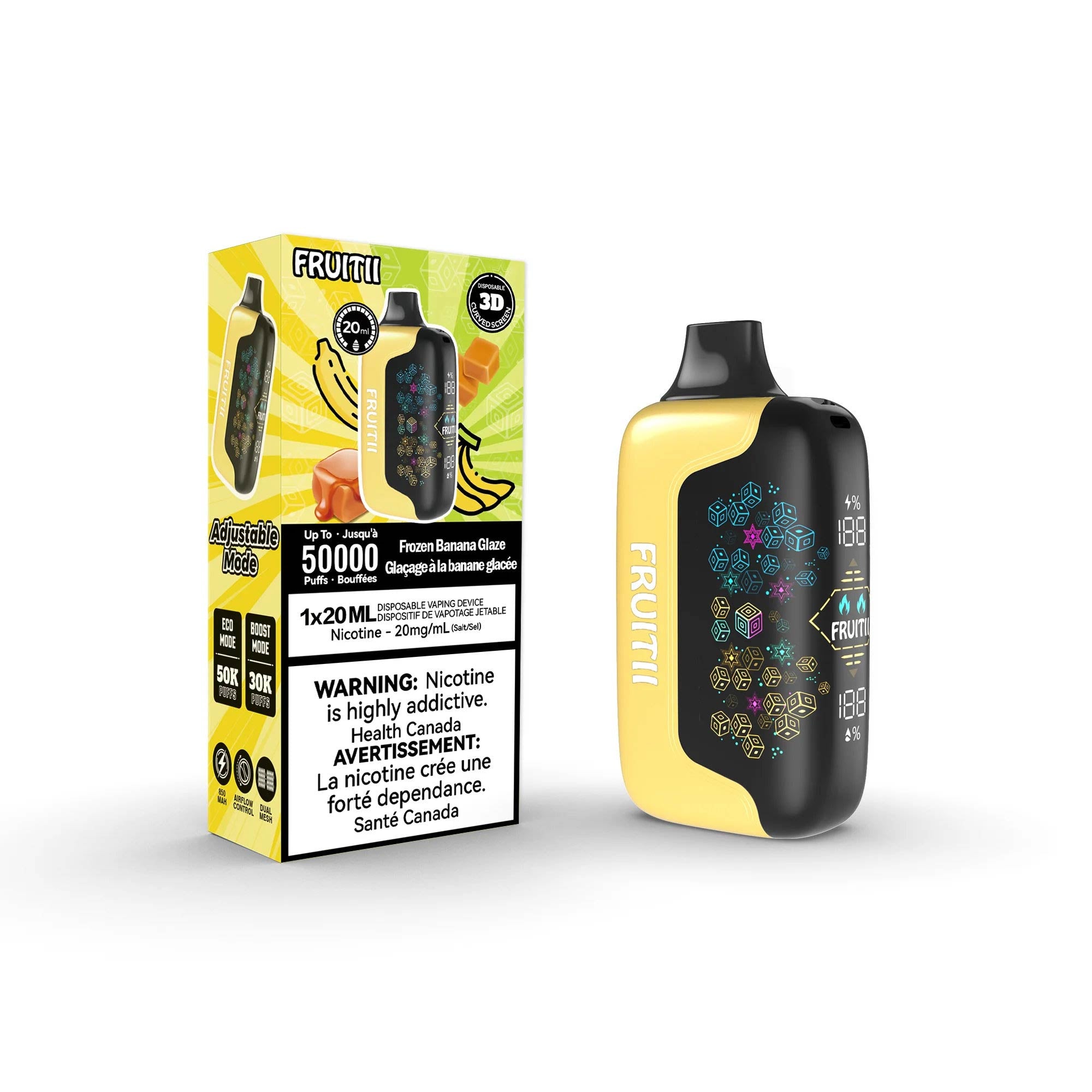 Fruitii 50K Disposable - Frozen Banana Glaze (ON) - Bay Vape