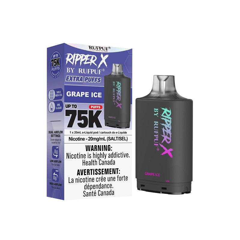 Ripper X Pod by Rufpuf 75K - Grape Ice - Bay Vape Canada