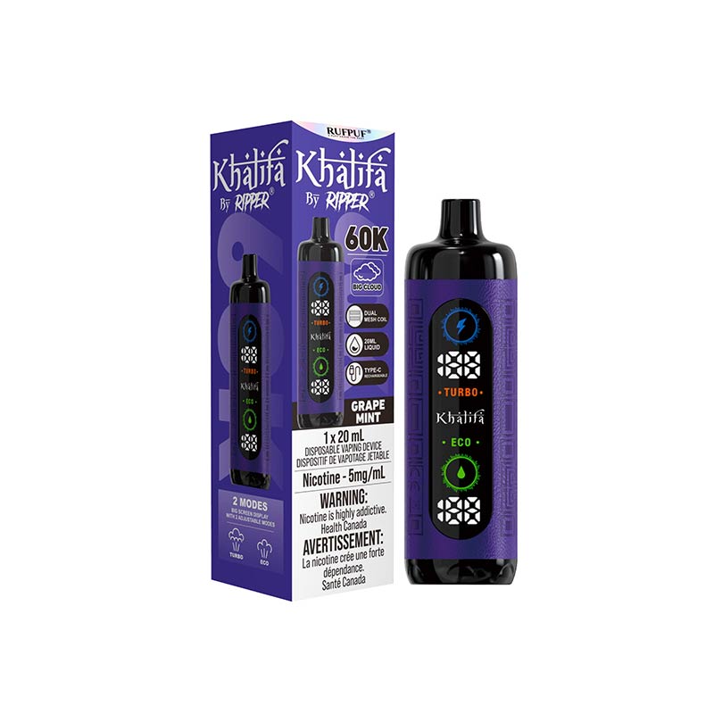 Khalifa Bar By Ripper 60K Disposable - Grape Mint (ON) - Bay Vape