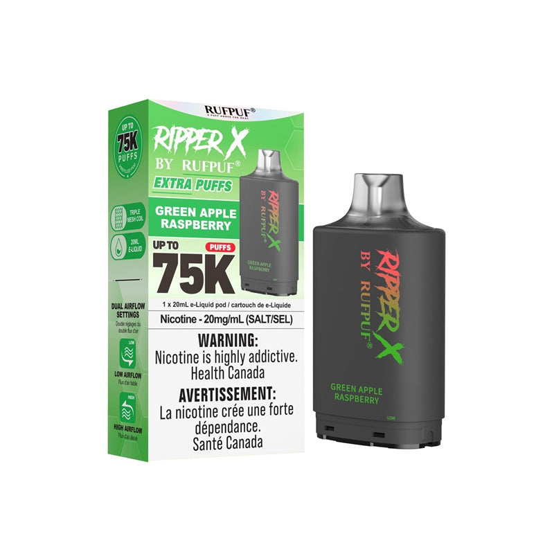 Ripper X Pod by Rufpuf 75K - Green Apple Raspberry - Bay Vape