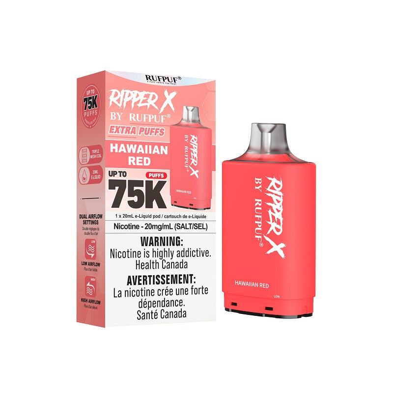 Ripper X Pod by Rufpuf 75K - Hawaiian Red (ON) - Bay Vape