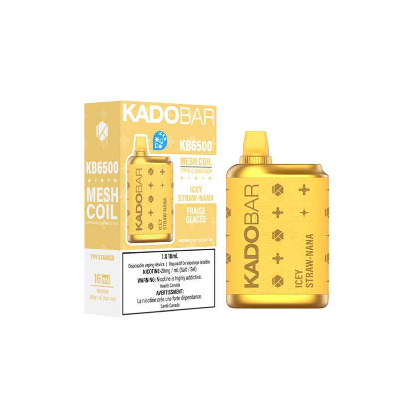 KadoBar 6500 Disposable Vape - Icey Straw-nana - Bay Vape Canada