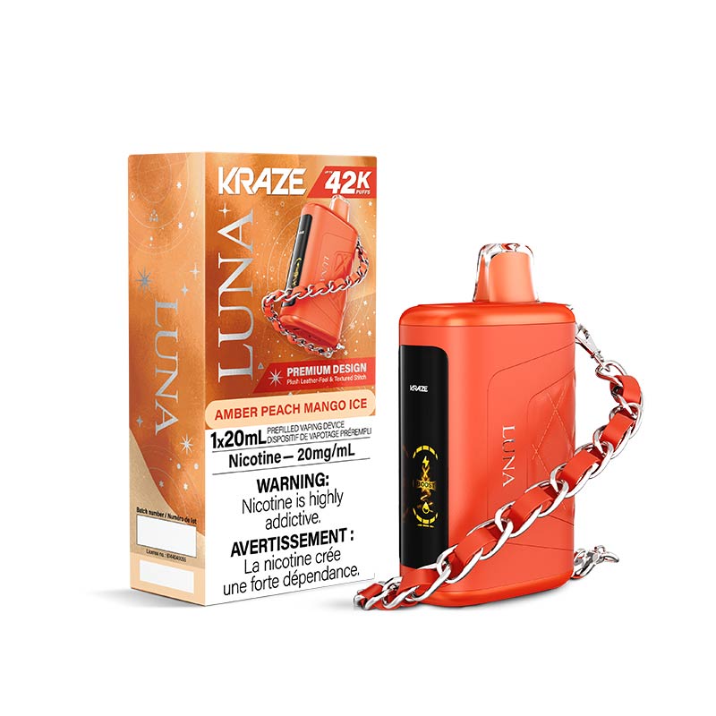 Kraze Luna Disposable - Amber Peach Mango Ice (ON) - Bay Vape