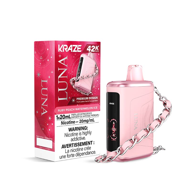 Kraze Luna Disposable - Ruby Peach Watermelon Ice (ON) - Bay Vape