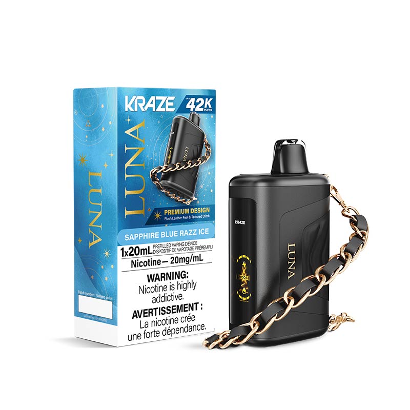 Kraze Luna Disposable - Sapphire Blue Razz Ice (ON) - Bay Vape