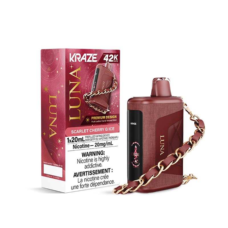 Kraze Luna Disposable - Scarlet Cherry G Ice (ON) - Bay Vape