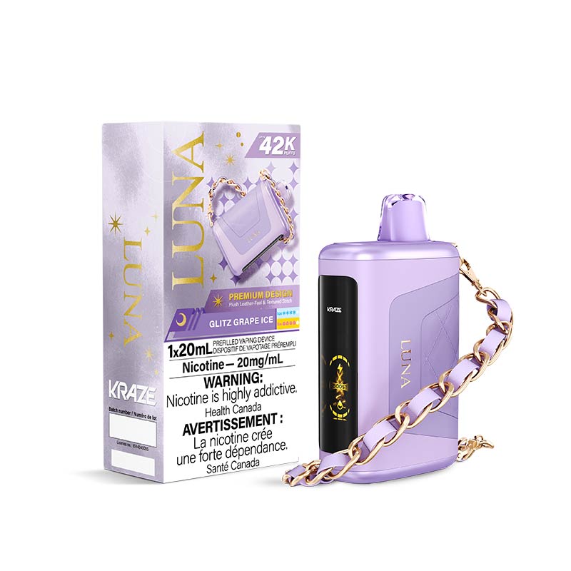 Kraze Luna Disposable - Glitz Grape Ice - Bay Vape