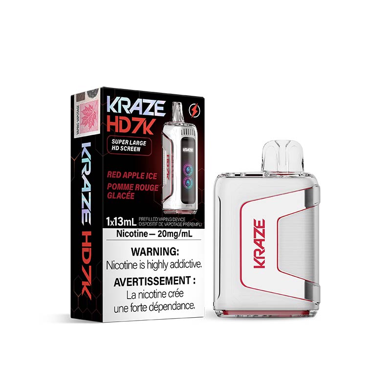 Kraze HD 7000 Jetable - Glace Pomme Rouge