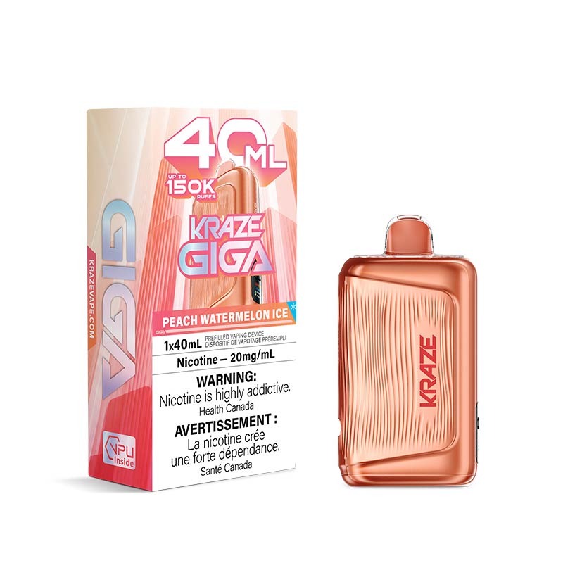 Kraze Giga Disposable - Peach Watermelon Ice (MB) - Bay Vape