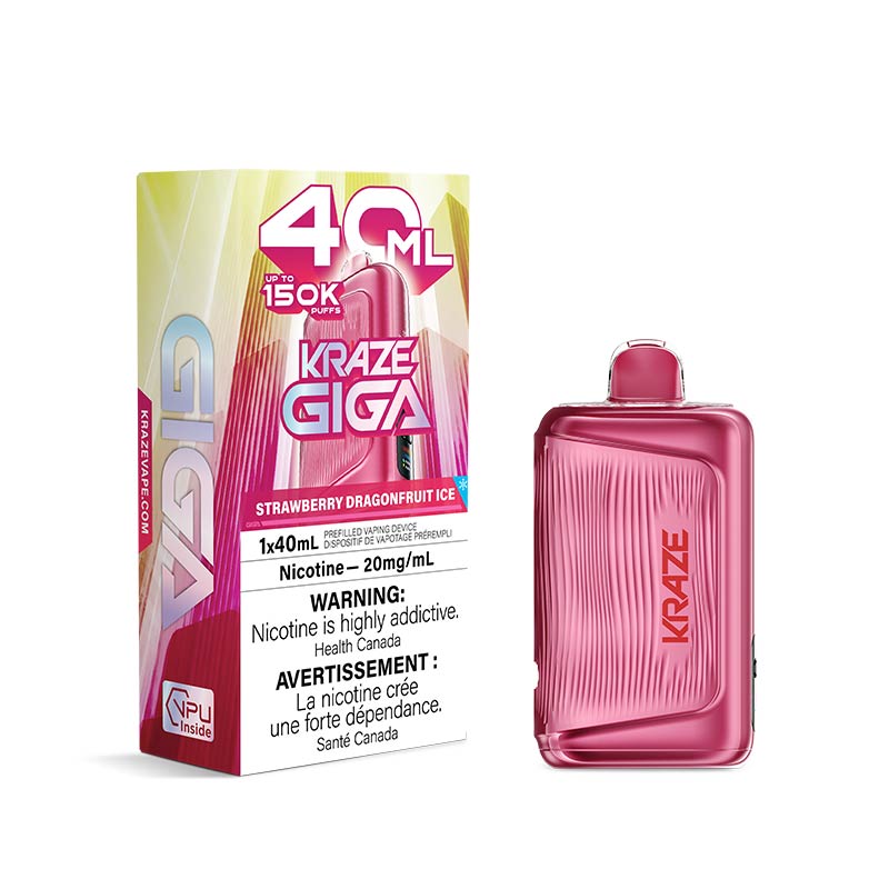 Kraze Giga Disposable - Strawberry Dragonfruit Ice (MB) - Bay Vape