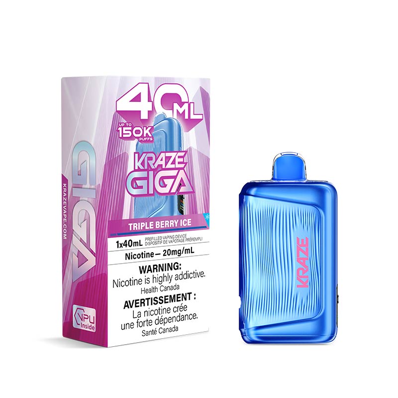Kraze Giga Disposable - Triple Berry Ice (MB) - Bay Vape