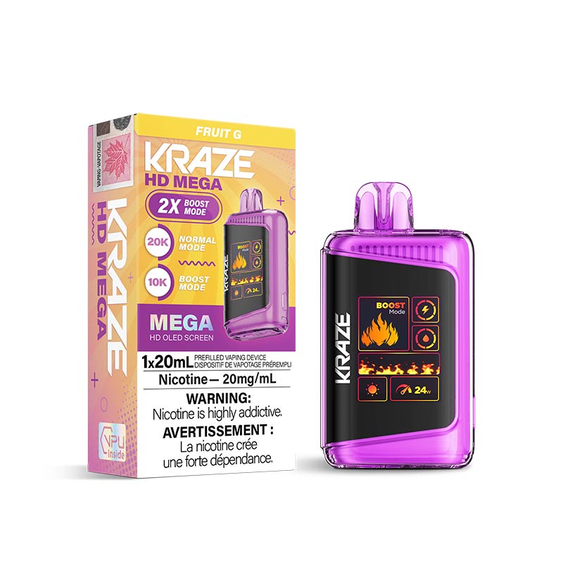 Kraze HD Mega Disposable - Fruit G (ON) - Bay Vape Canada