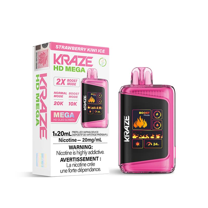Kraze HD Mega Disposable - Strawberry Kiwi Ice (ON) - Bay Vape Canada