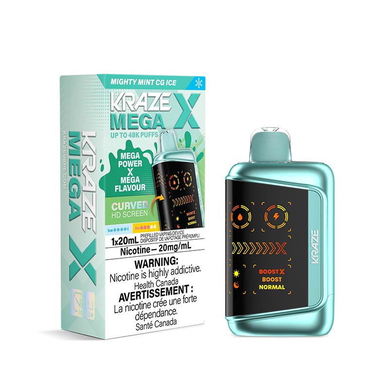 Kraze Mega X Disposable - Mighty Mint CG Ice (AB) - Bay Vape