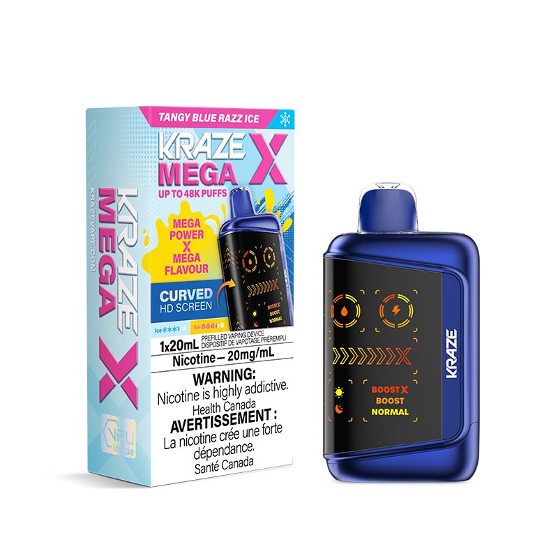 Kraze Mega X Disposable - Tangy Blue Razz Ice (MB) - Bay Vape