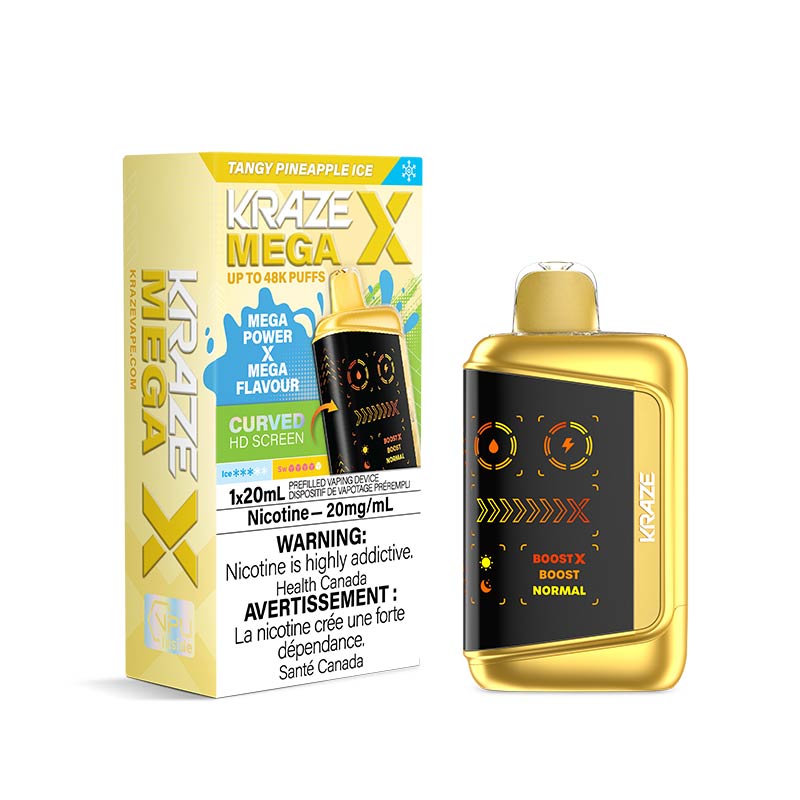 Kraze Mega X Disposable - Tangy Pineapple Ice (AB) - Bay Vape