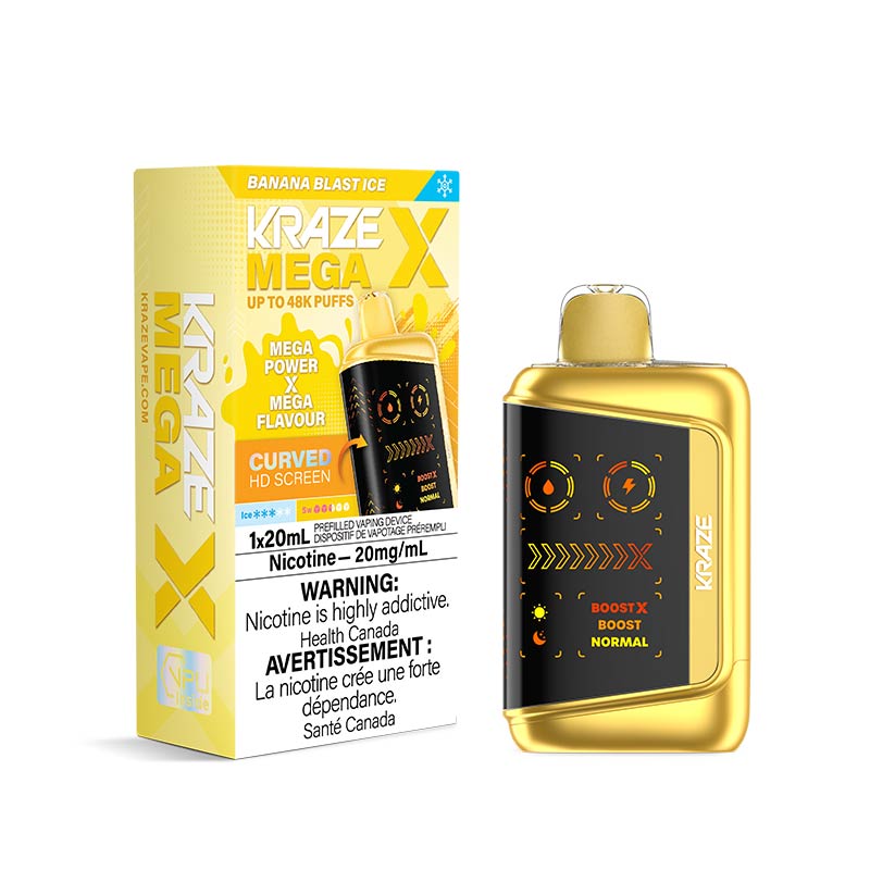 Kraze Mega X Disposable - Banana Blast Ice (MB) - Bay Vape