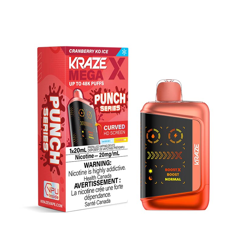 Kraze Mega X Disposable - Cranberry KO Ice (MB) - Bay Vape