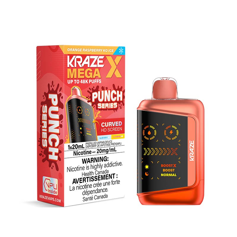 Kraze Mega X Disposable - Orange Raspberry KO Ice (MB) - Bay Vape