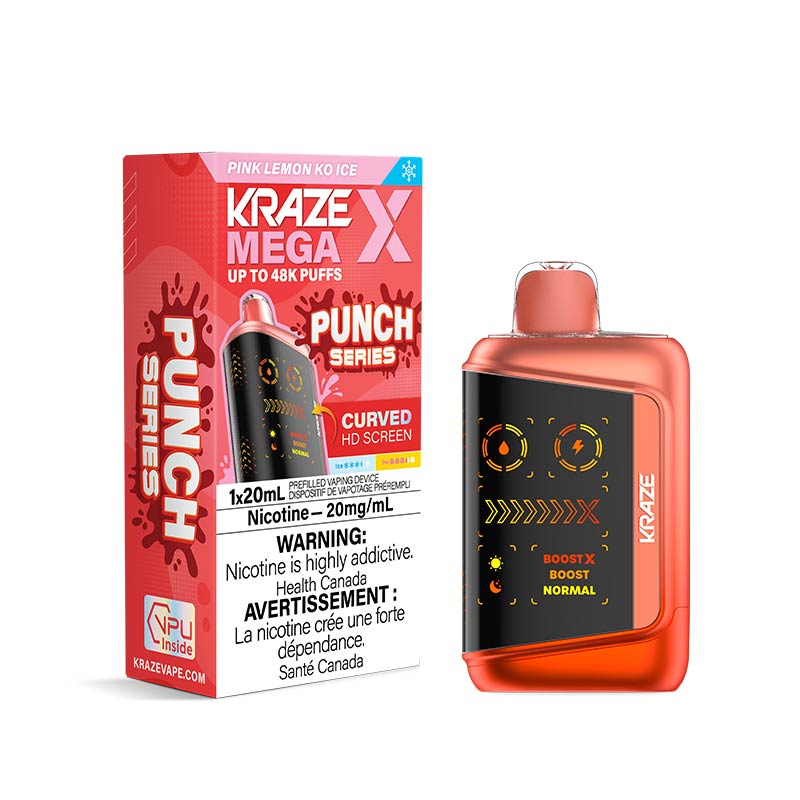 Kraze Mega X Disposable - Pink Lemon KO Ice (MB) - Bay Vape